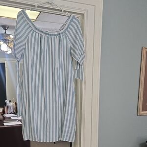 mts Blue and White Striped Dress